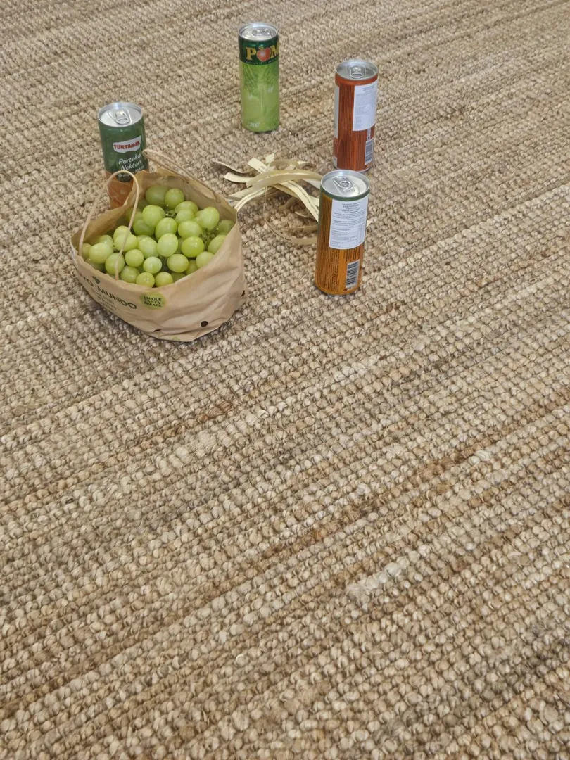 image of grapes, fizzy drinks, some questions on slips of paper