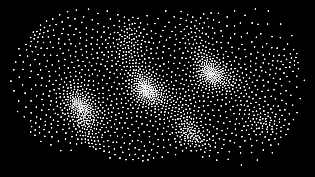 Dots on a black background